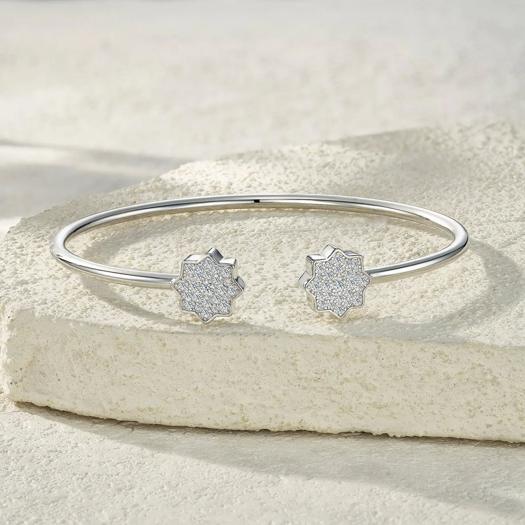 Luxury Minimalist Moissanite Bracelet in Platinum-Plated S925 Silver - N&P Colletion