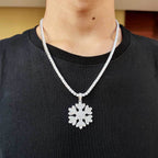 Zircon Snowflake Pendant Jewelry Real Gold Electric