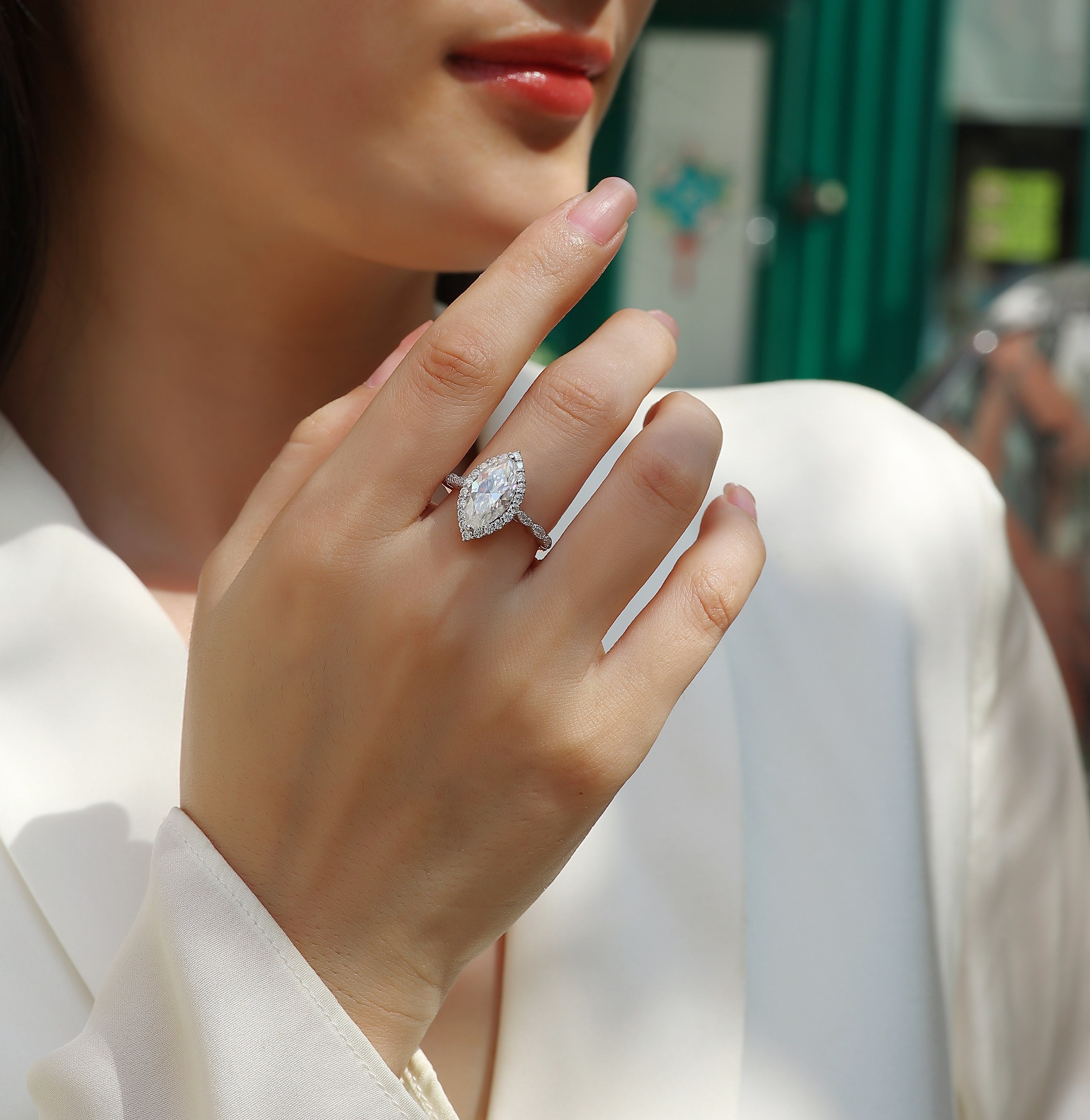 Starlight Craze - Moissanite S925 Sterling Silver And Platinum Diamond Ring