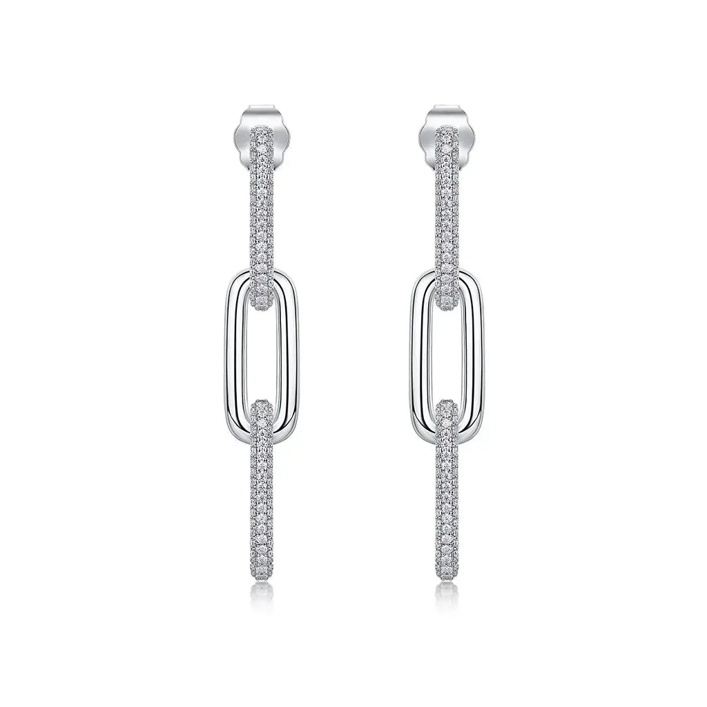Moissanite Luxury and Fashionable Light Luxury Silver Stud Earrings – S925 Platinum Plated NP Collection
