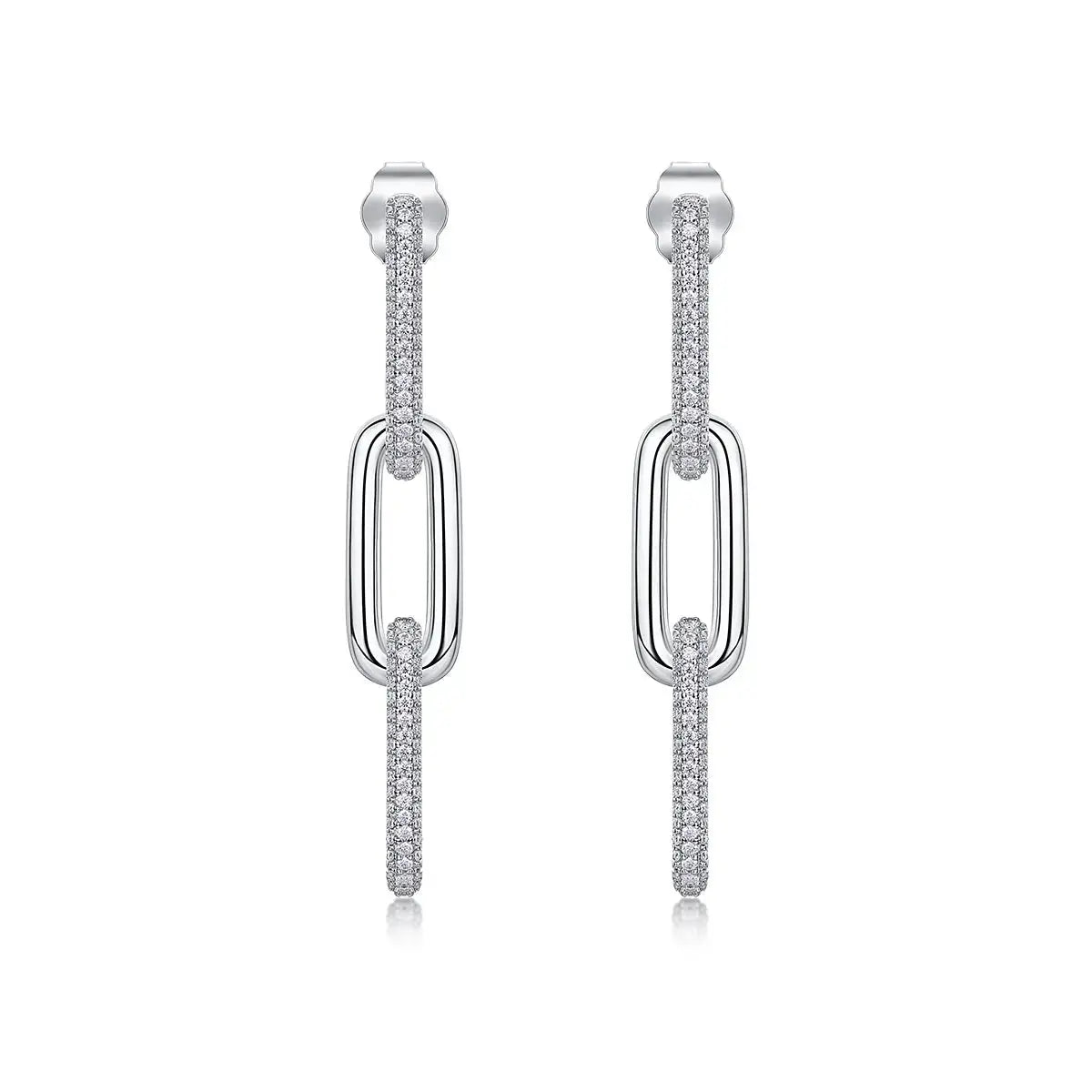 Moissanite Luxury and Fashionable Light Luxury Silver Stud Earrings – S925 Platinum Plated NP Collection