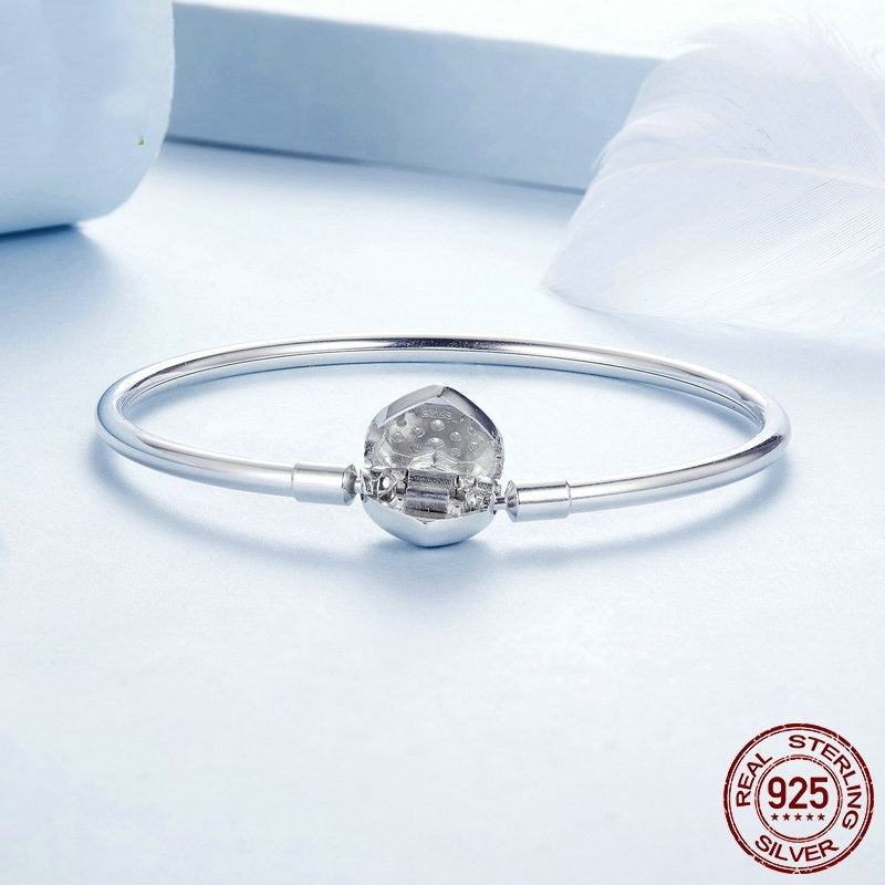 S925 Sterling Silver Shining Heart-shaped Zircon Bracelet