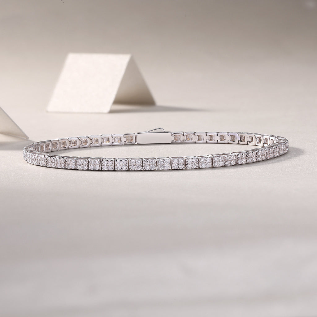 Piano Poet - Mosan Diamond S925 Silver Bracelet Rivaling Natural Diamonds