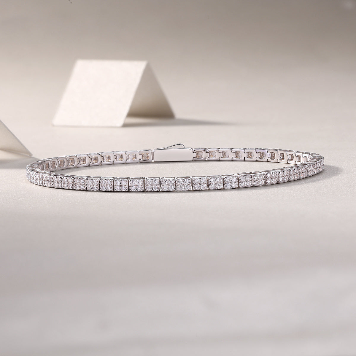 Piano Poet - Mosan Diamond S925 Silver Bracelet Rivaling Natural Diamonds