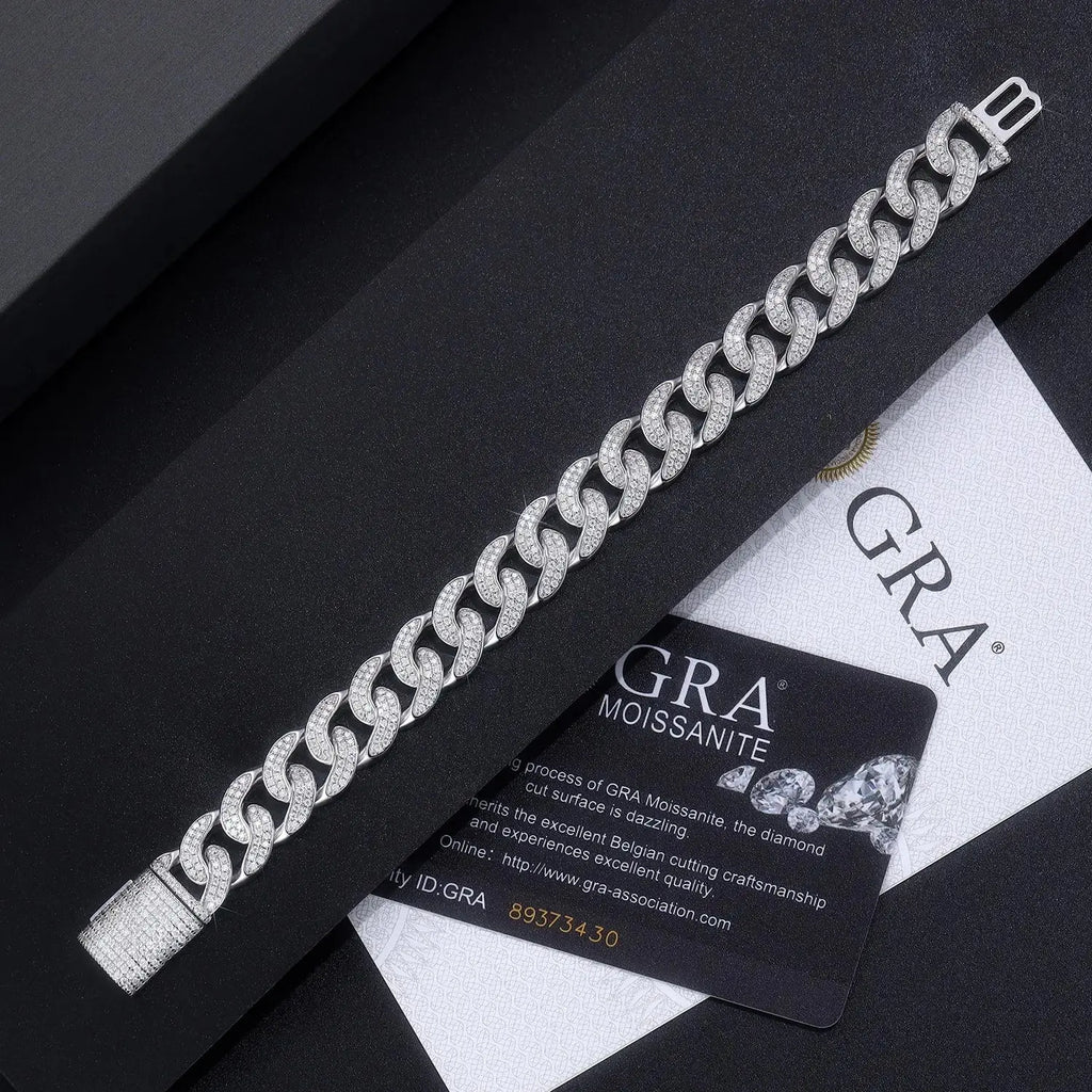 Moissanite, This Luxurious And Fashionable Light Luxury Jewelry Silver Bracelet Is Made Of S925 Silver Electroplated With Platinum NP Collection