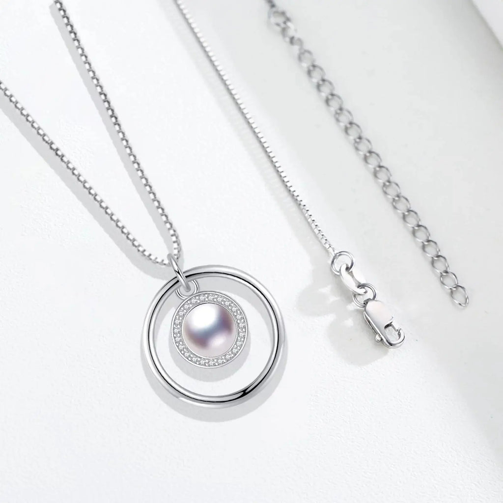 Pearl Necklace 925 Sterling Silver Pendant Necklace