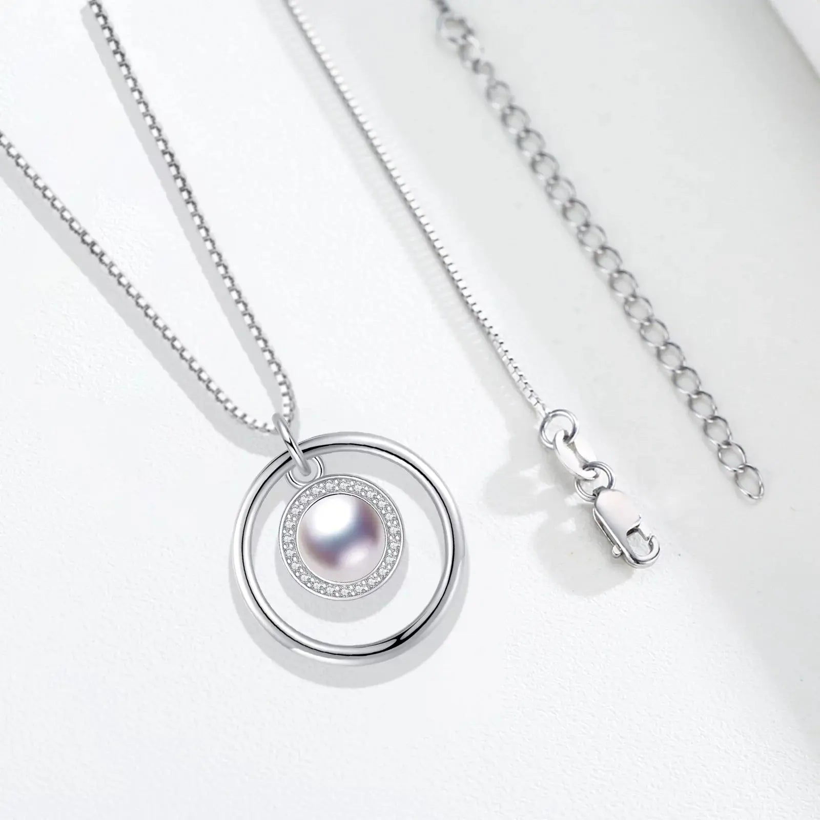 Pearl Necklace 925 Sterling Silver Pendant Necklace