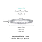 0.3-carat Luxury And Fashionable Light Luxury Trend Jewelry Silver Bracelet Set With Top-quality Moissanite, S925 Silver Electroplated Platinum NP Collection