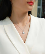 Sugar Diamond - Set With Top-quality Moissanite, Fashionable And Light Luxury Jewelry, Silver Pendant Necklace S925, Silver-plated Platinum NP Collection