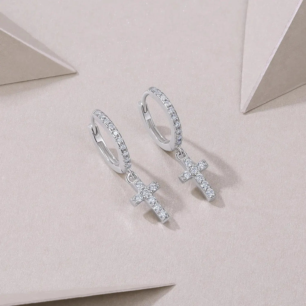 Moissanite Luxury And Fashionable Light Luxury Jewelry Silver Stud Earrings S925 Silver Plated Platinum NP Collection
