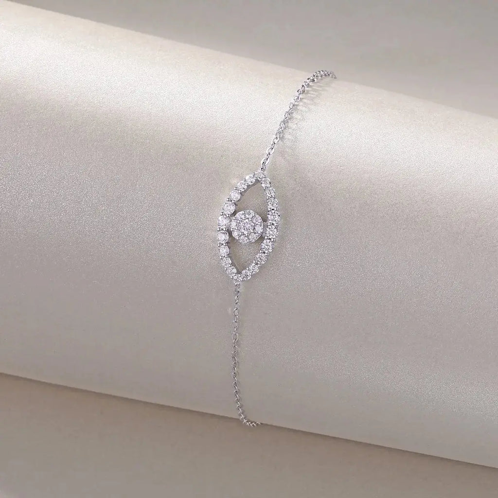 1Wishing Elf Luxury Fashion Mosan Diamond S925 Silver Bracelet NP Collection