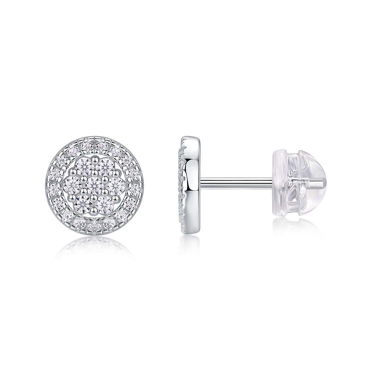 Cosmic Conjecture - Moissanite S925 Sterling Silver And Platinum-plated Stud Earrings