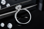 1-carat Luxury And Fashionable Light Luxury Jewelry Silver Ring Set With Top-quality Moissanite, S925 Silver Plated Platinum NP Collection