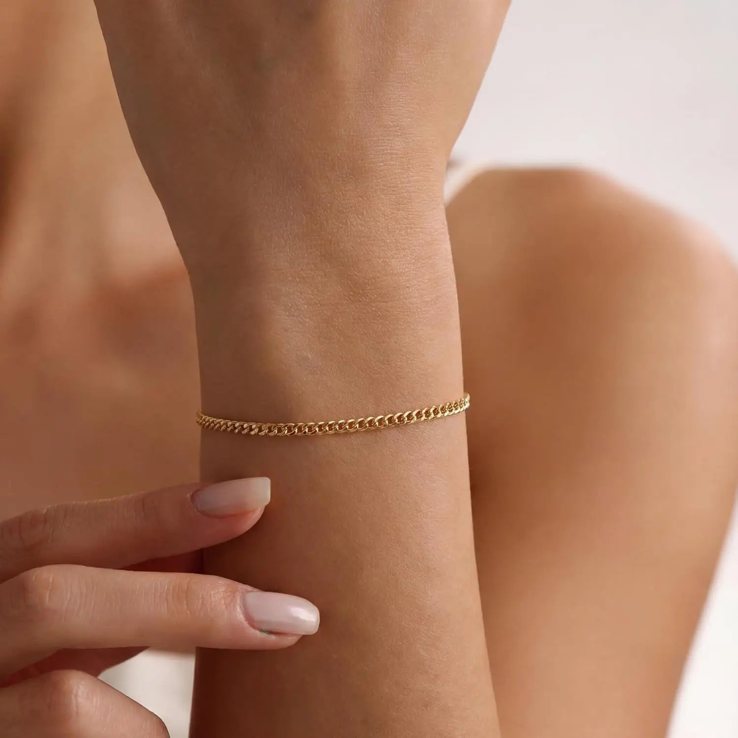 14K Gold 3Mm Classic Cuban Bracelet