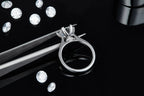 A 3-carat Luxury And Fashionable Light Luxury Jewelry Silver Ring Set With Top-quality Moissanite, S925 Silver Plated With Platinum NP Collection