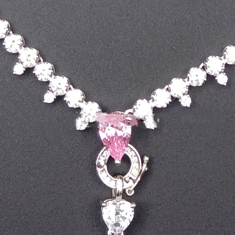Zhou Hengfu Jewelry S925 Silver Cubic Zirconia Necklace