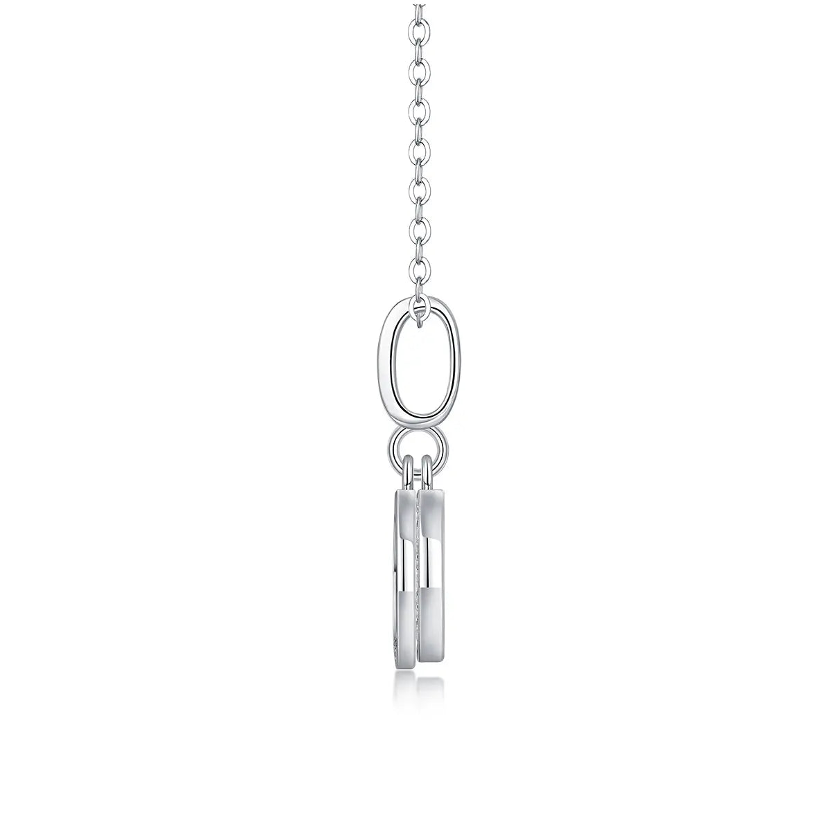 1Double Ring Combination Diamond Jewelry Piece Set with Moissanite S925 Sterling Silver and Platinum-Plated Pendant