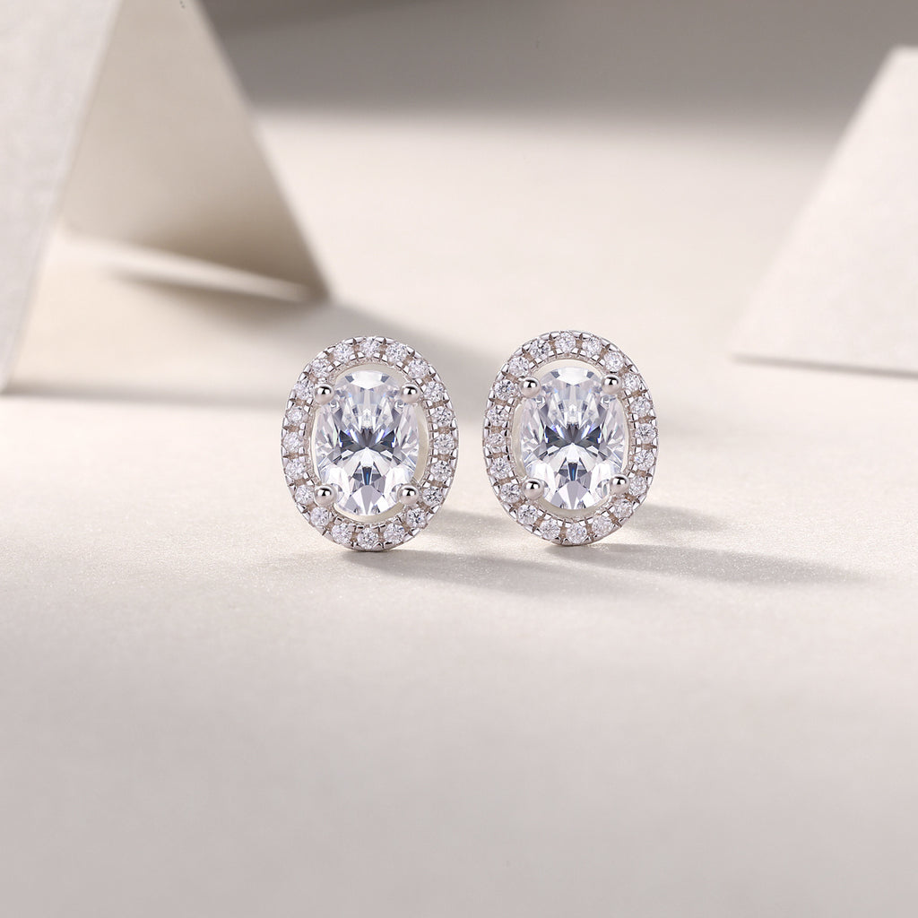 Phantom Night - Moissanite S925 Sterling Silver And Platinum-plated Stud Earrings