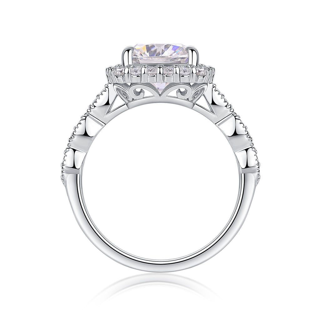 Gorgeous Square Diamond - Moissan S925 Sterling Silver And Platinum-plated Diamond Ring