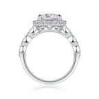 Gorgeous Square Diamond - Moissan S925 Sterling Silver And Platinum-plated Diamond Ring