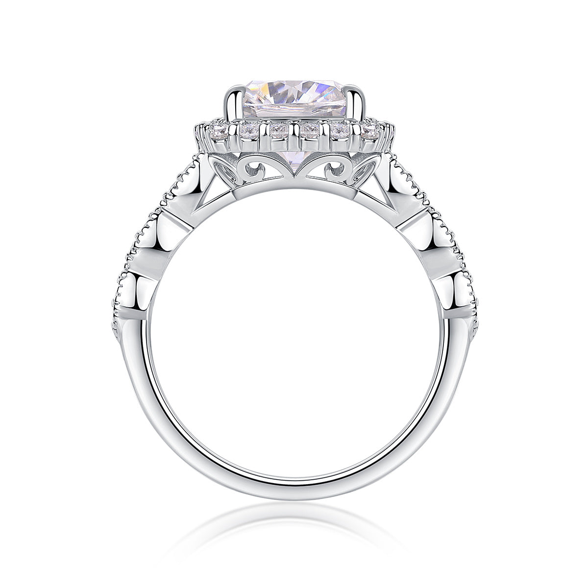 Gorgeous Square Diamond - Moissan S925 Sterling Silver And Platinum-plated Diamond Ring