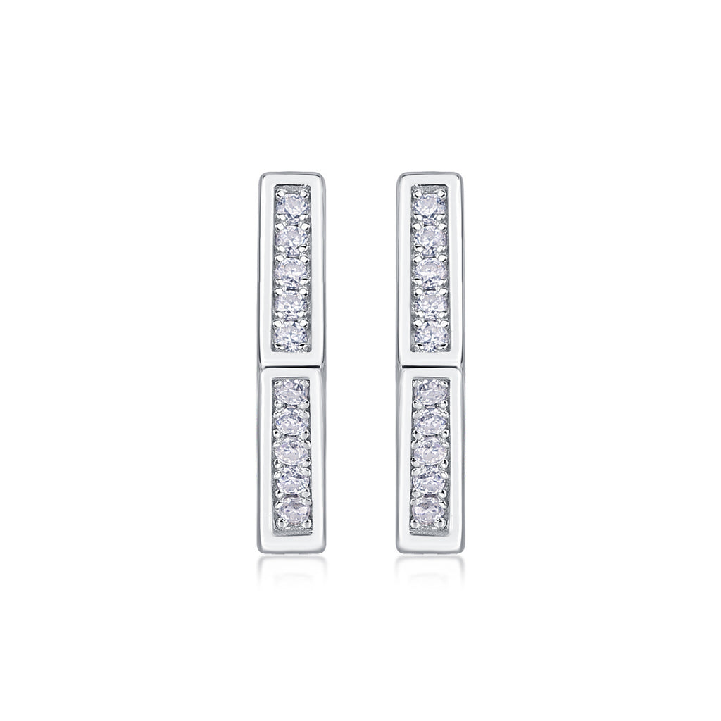 State Of Mind - Moissanite S925 Sterling Silver And Platinum-plated Stud Earrings
