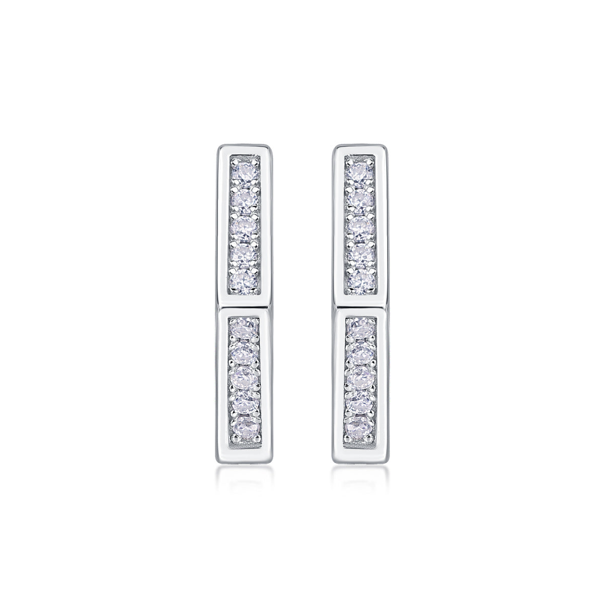 State Of Mind - Moissanite S925 Sterling Silver And Platinum-plated Stud Earrings