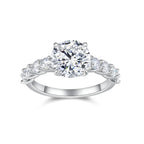 A 3-carat Luxury And Fashionable Light Luxury Jewelry Silver Ring Set With Top-quality Moissanite, S925 Silver Plated With Platinum NP Collection