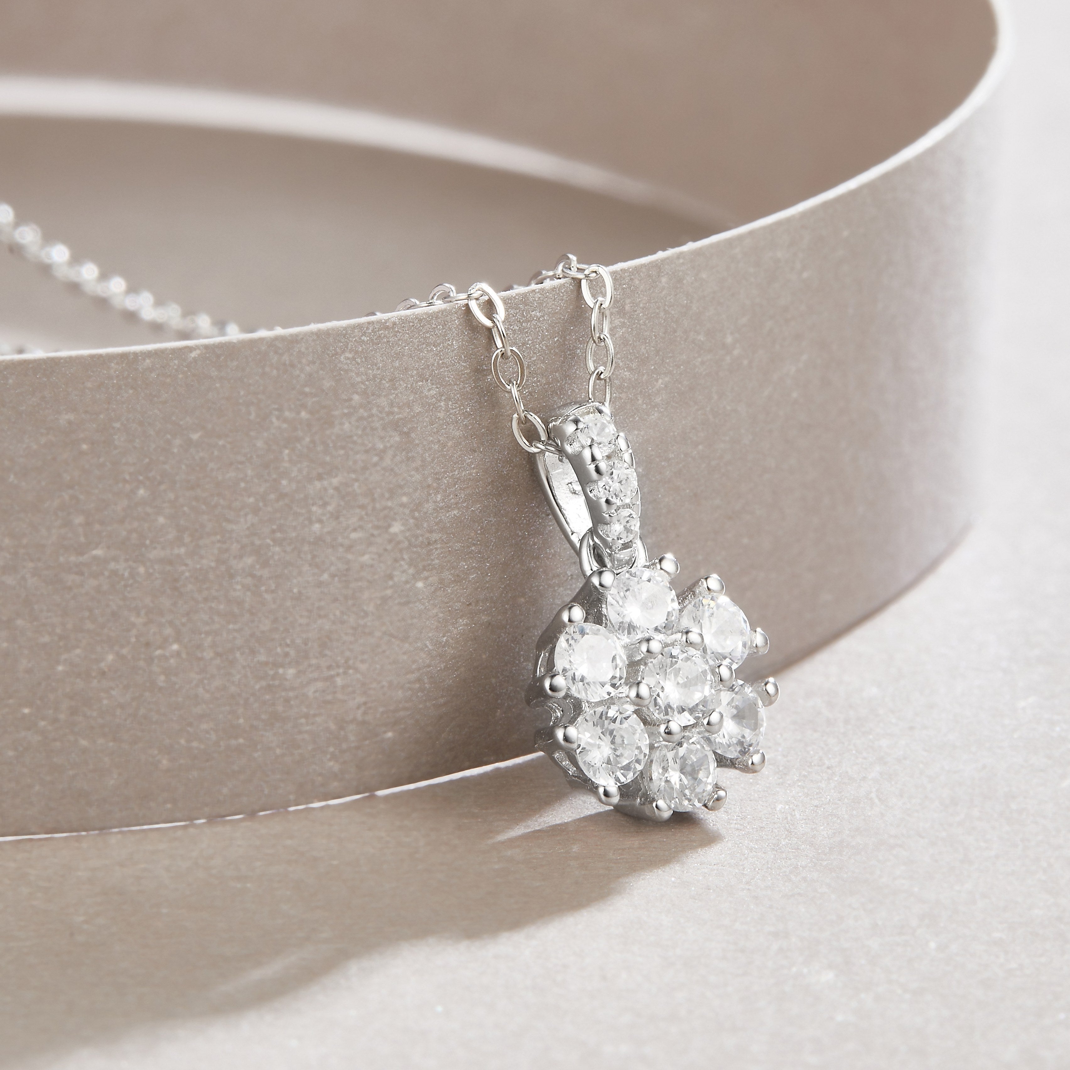 Snowflake Dance - Diamond Jewelry Pendant With Moissanite S925 Sterling Silver And Platinum Plating
