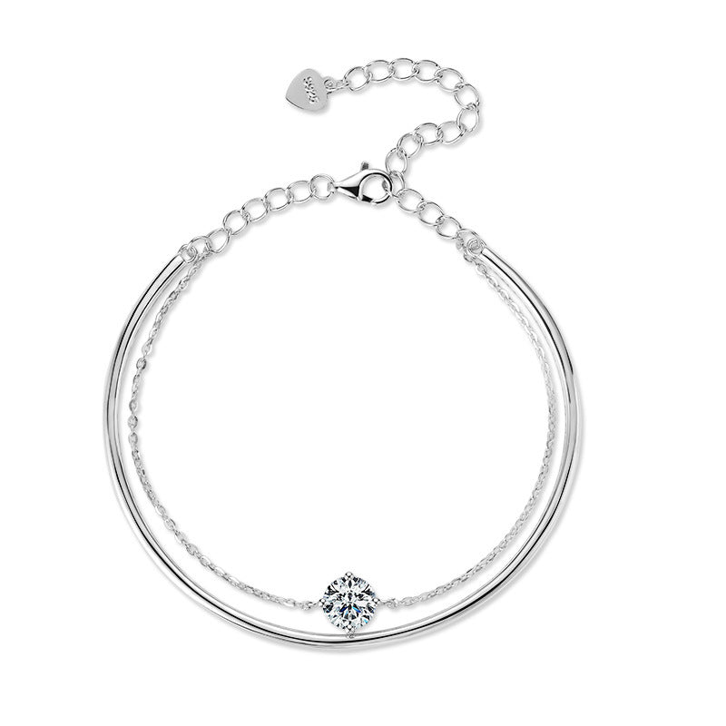 Twin Bracelet S925 Silver Moissanite Bracelet