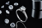 1-carat Luxury And Fashionable Light Luxury Jewelry Silver Ring Set With Top-quality Moissanite, S925 Silver Plated Platinum NP Collection