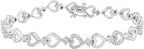 1/10 Cttw Natural Diamond Heart Shaped Bracelet