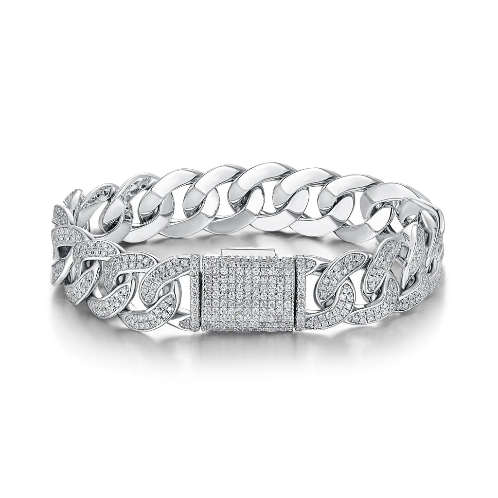 Moissanite, This Luxurious And Fashionable Light Luxury Jewelry Silver Bracelet Is Made Of S925 Silver Electroplated With Platinum NP Collection