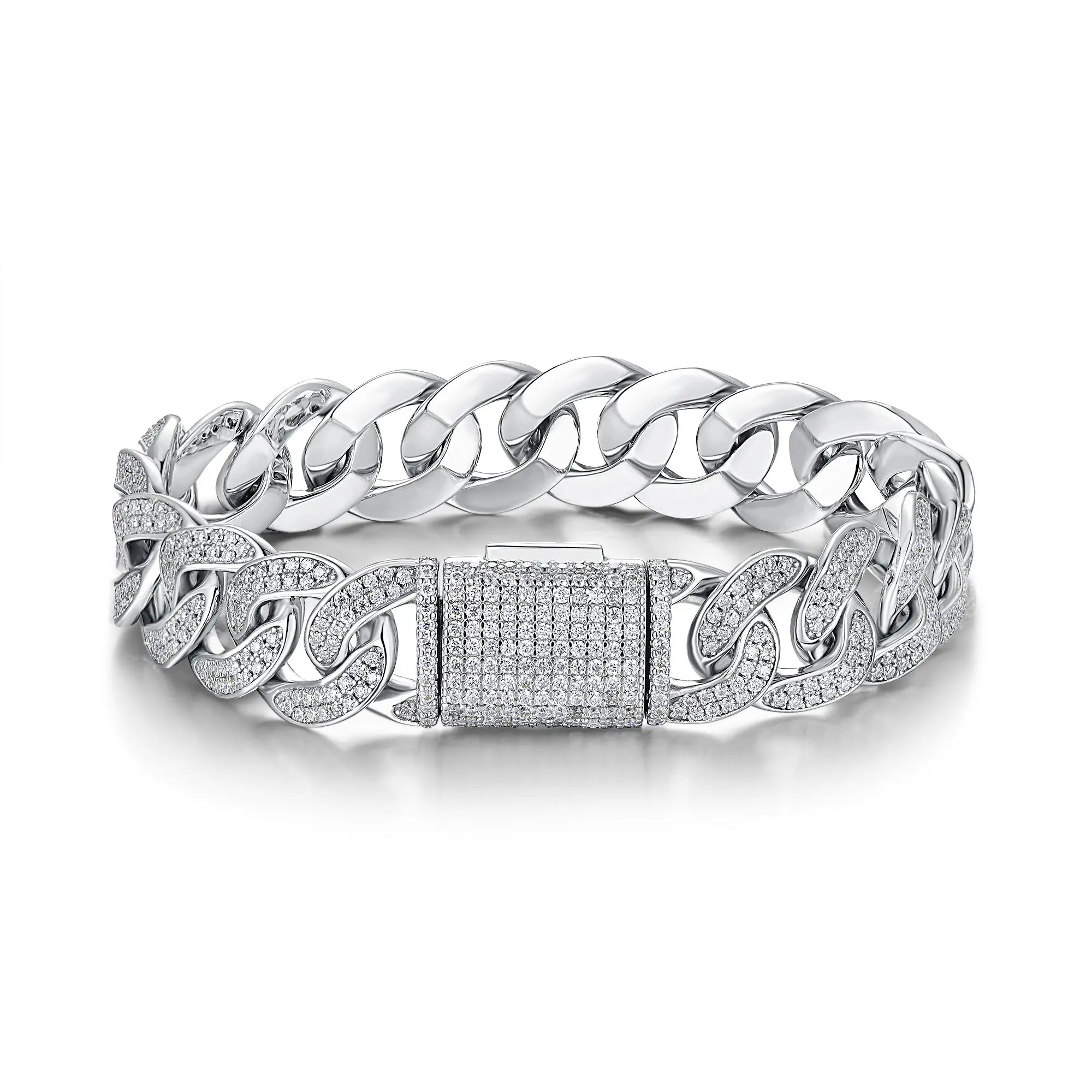 Moissanite, This Luxurious And Fashionable Light Luxury Jewelry Silver Bracelet Is Made Of S925 Silver Electroplated With Platinum NP Collection