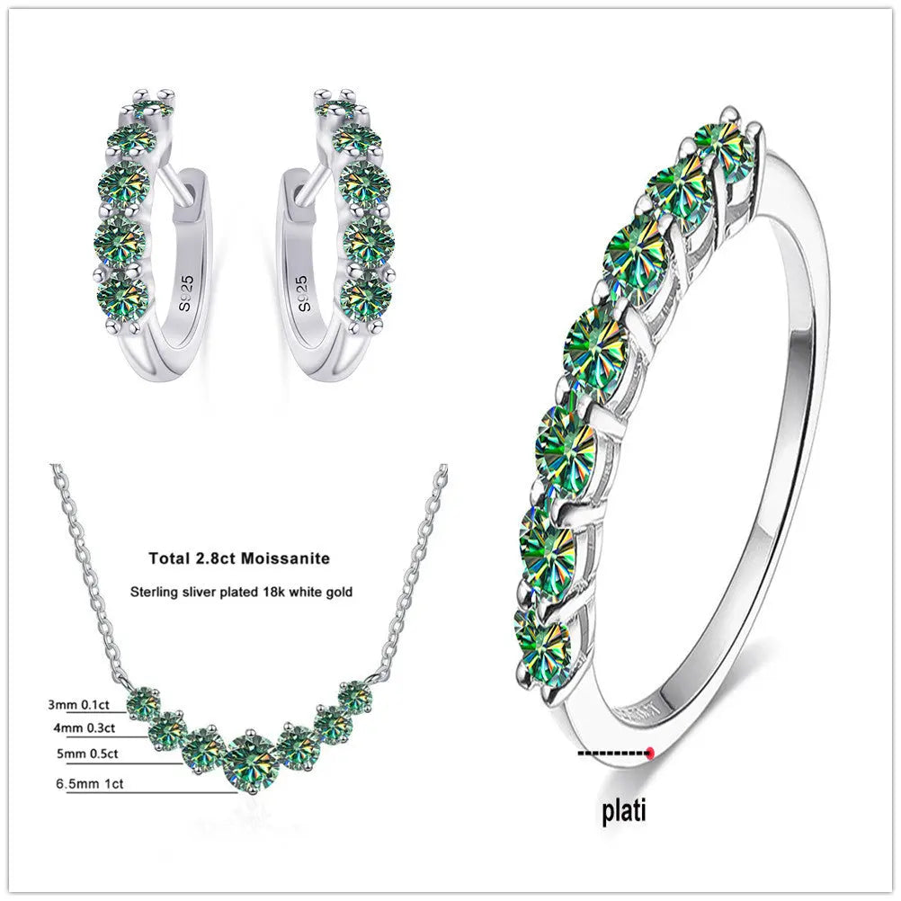 4.5 Carat Moissanite Sterling Silver Jewelry Set – Elegant Gemstone Suit NP Collection