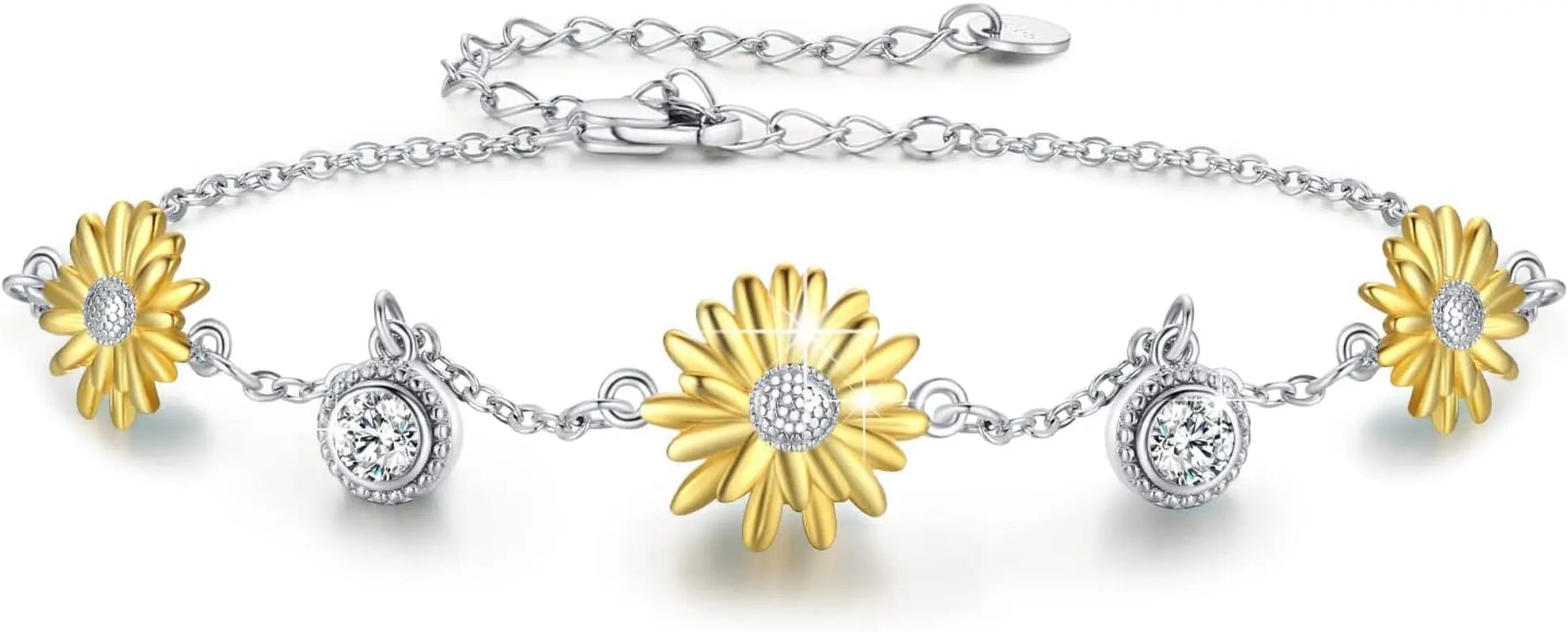 Sunflower Bracelet/Anklet 925 Sterling Silver