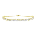 14K Gold Plated .925 Sterling Silver Simulated Marquise and Pear White Diamond Bracelet