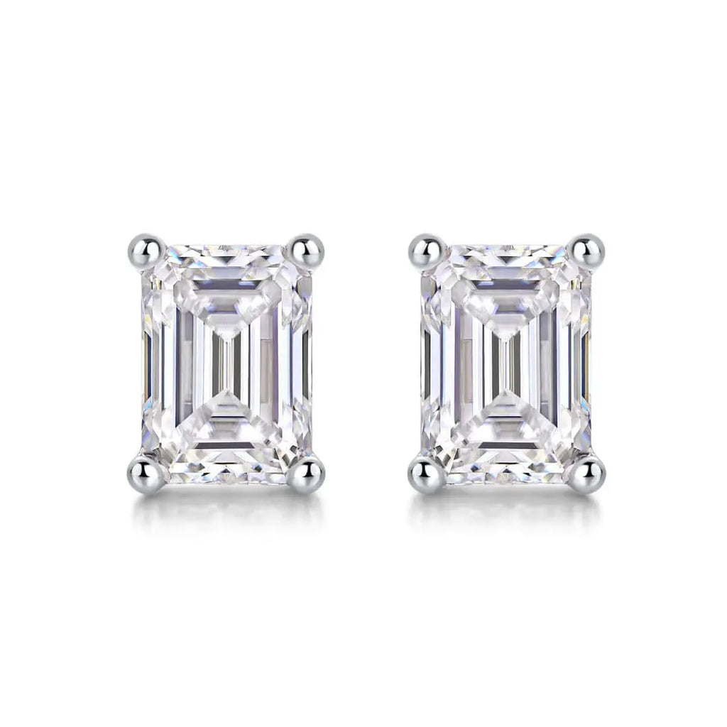 Moissanite Diamond Stud Earrings Studs with Moissanite Diamond Silver