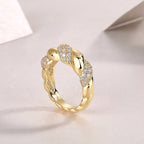 Moissanite S925 Sterling Silver And Gold-plated Diamond Ring