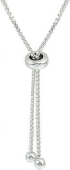 Sterling Silver Simulated Gemstone 2Mm round Bezel-Set Adjustable Dainty Tennis Stack Bracelet 