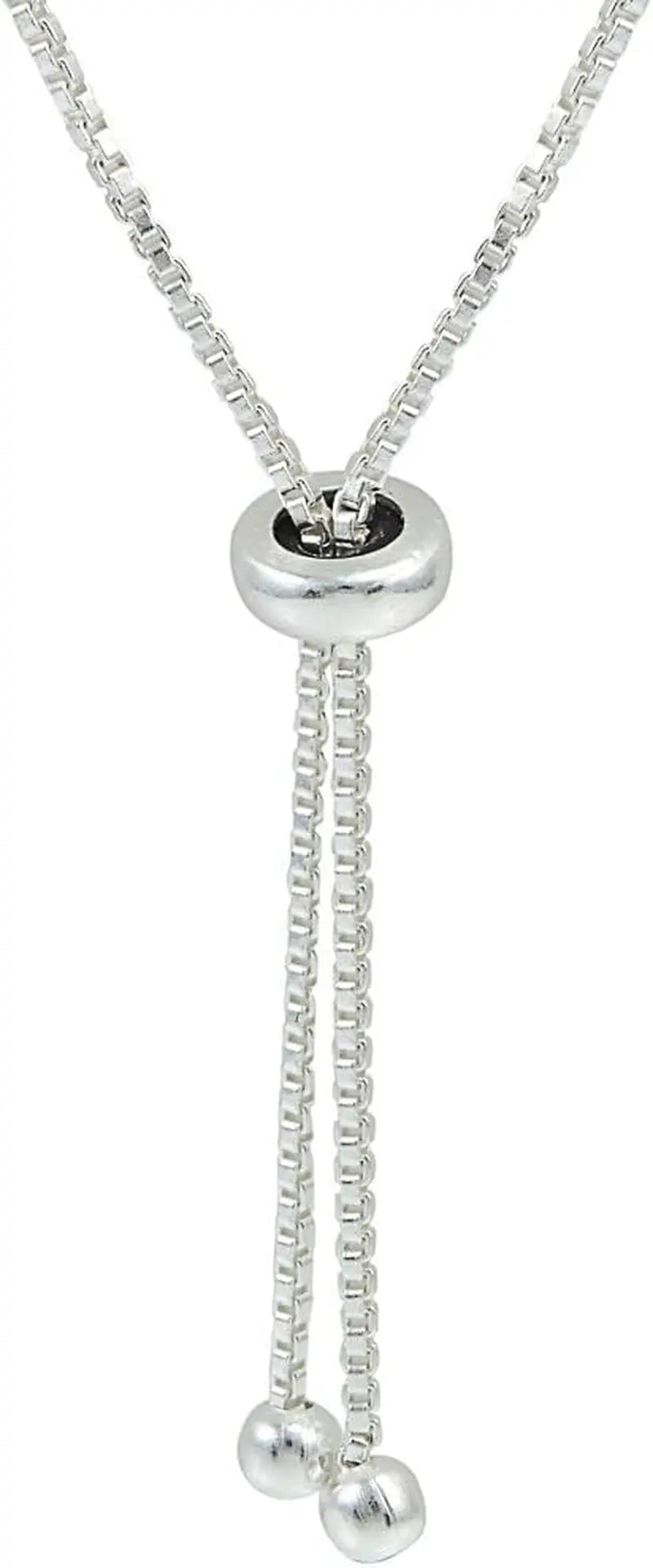 Sterling Silver Simulated Gemstone 2Mm round Bezel-Set Adjustable Dainty Tennis Stack Bracelet 