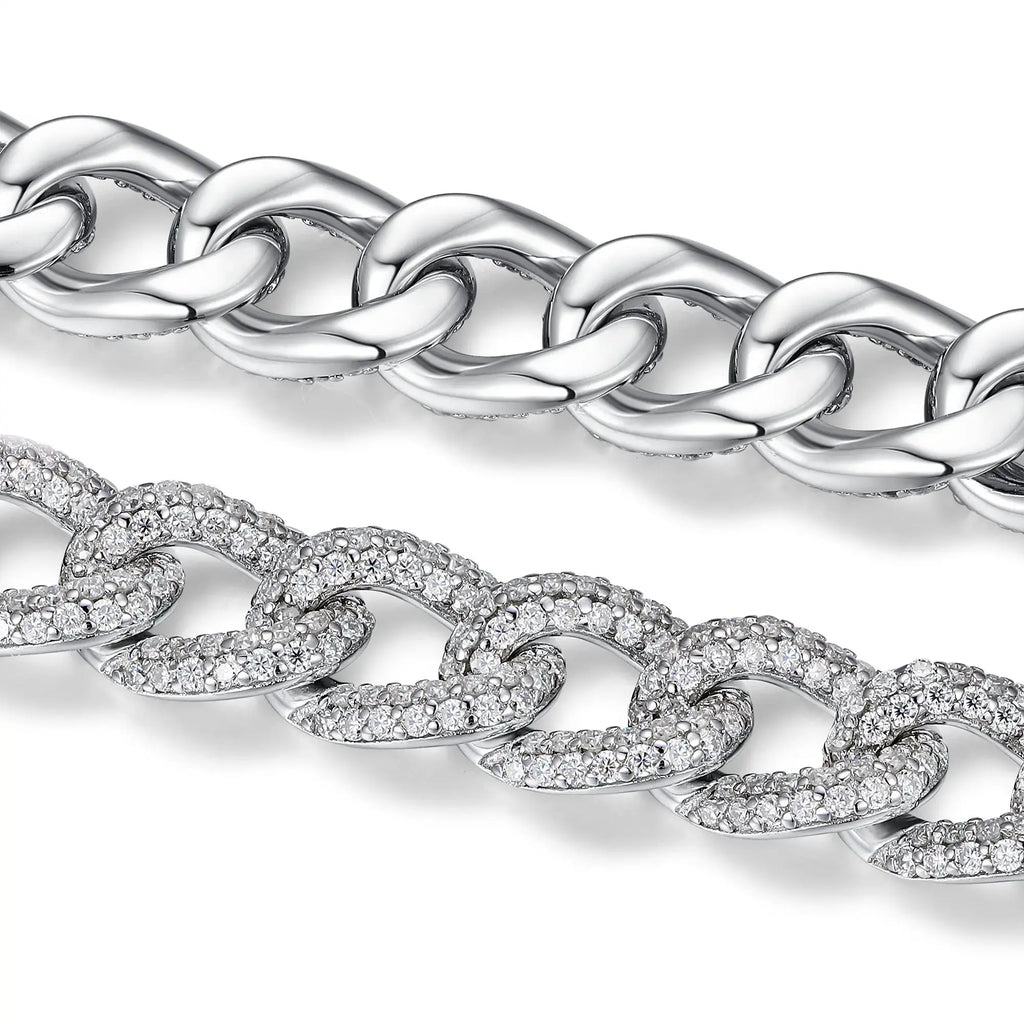 Moissanite, This Luxurious And Fashionable Light Luxury Jewelry Silver Bracelet Is Made Of S925 Silver Electroplated With Platinum NP Collection