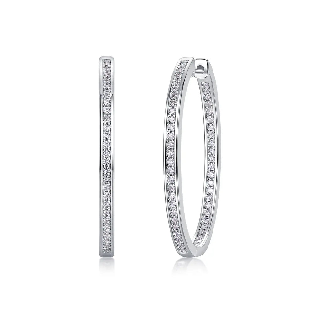 1Born Female – Master Luxury Fashion Diamond Stud Earrings Inlaid with Moissanite, Silver Jewelry - N&P Colletion