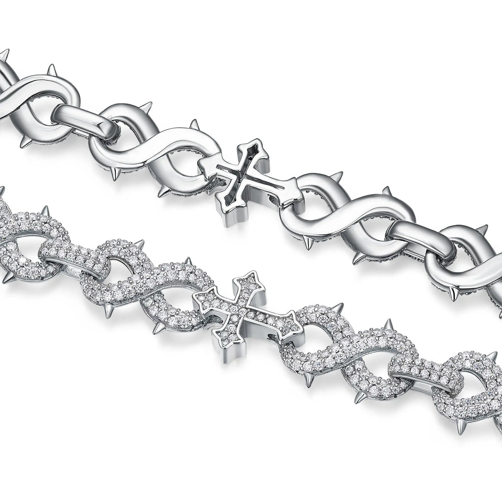 A Luxurious And Fashionable Minimalist Bracelet Featuring Top-quality Moissanite, Made Of S925 Silver Electroplated With Platinum. - N&P Colletion