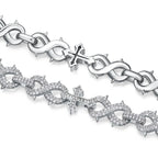 A Luxurious And Fashionable Minimalist Bracelet Featuring Top-quality Moissanite, Made Of S925 Silver Electroplated With Platinum. - N&P Colletion