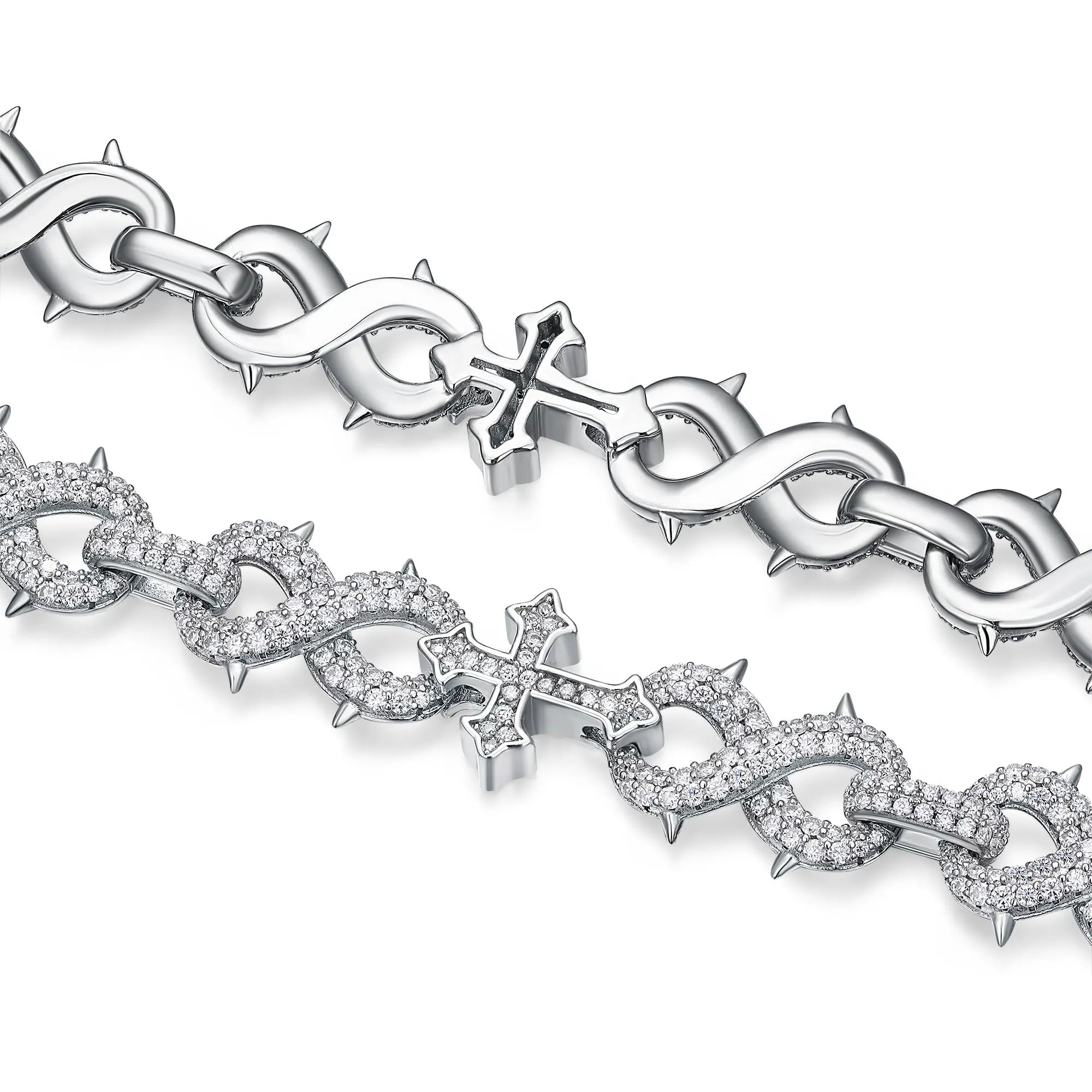A Luxurious And Fashionable Minimalist Bracelet Featuring Top-quality Moissanite, Made Of S925 Silver Electroplated With Platinum. - N&P Colletion