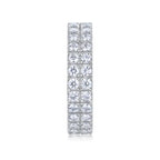 Multi-Row Diamond Moissanite Silver Ring 