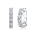 Slow Pace – Moissanite Luxury Fashion Silver Stud Earrings, S925 Platinum Plated NP Collection