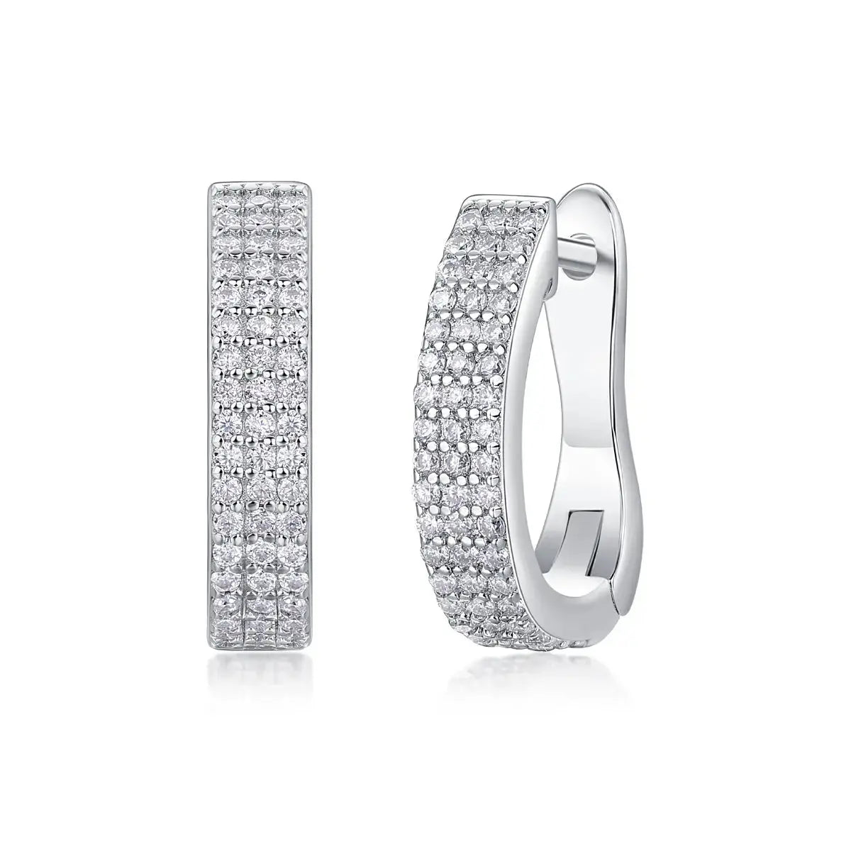 Slow Pace - Top-quality Moissanite Luxury Fashion Light Luxury Jewelry Silver Stud Earrings S925 Silver Plated Platinum NP Collection