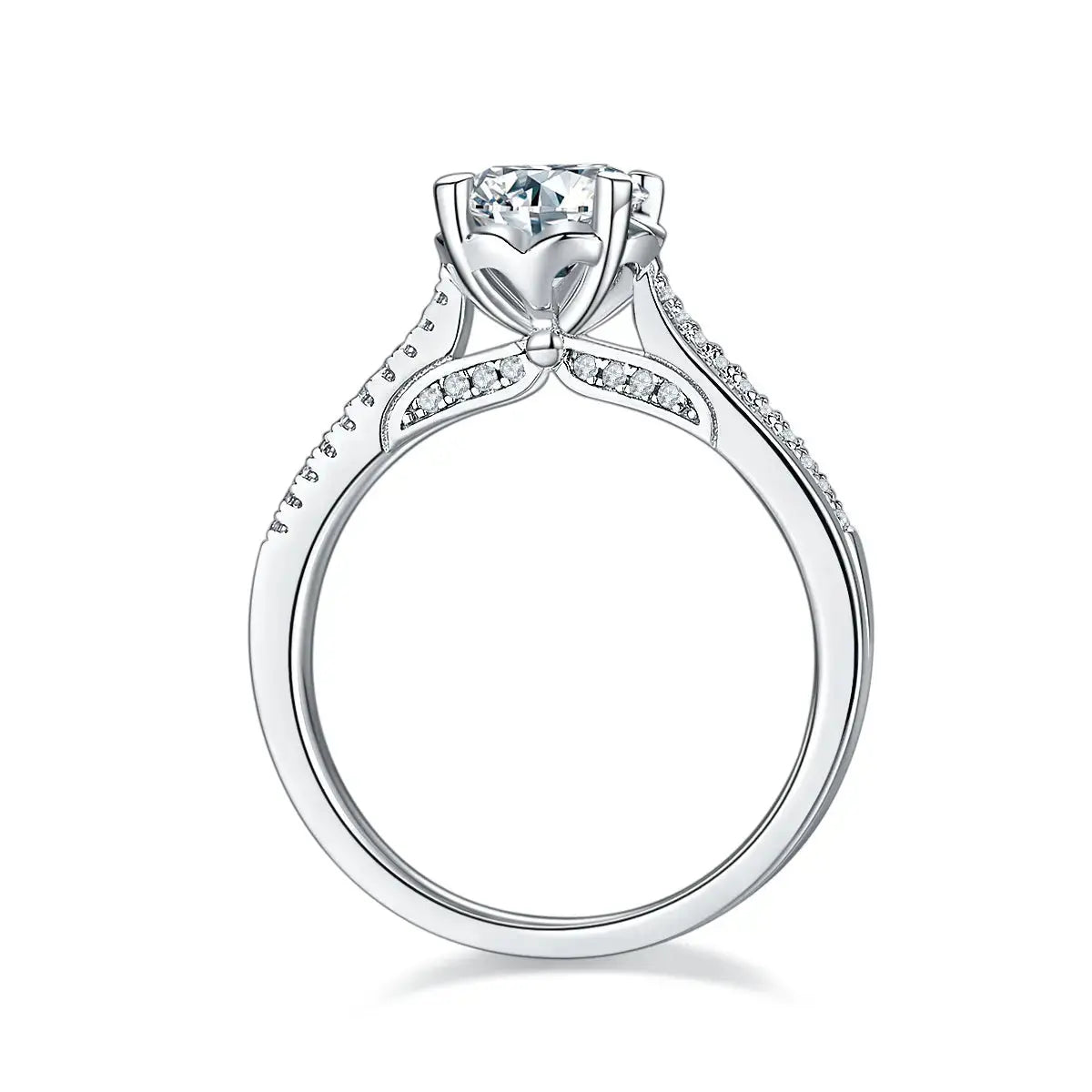 1-carat Luxury And Fashionable Light Luxury Jewelry Silver Ring Set With Top-quality Moissanite, S925 Silver Plated Platinum NP Collection